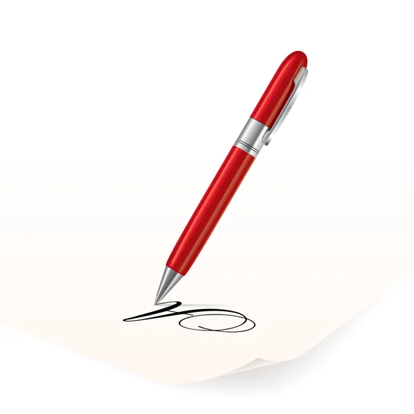 Penna rossa — Vettoriale Stock