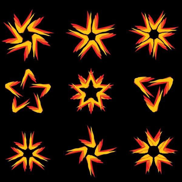 Conjunto de ícones de estrelas diferentes — Vetor de Stock