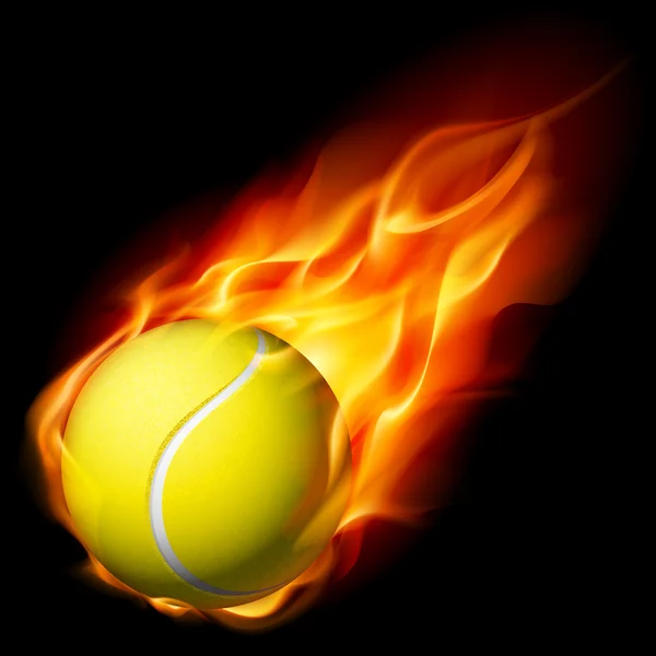 Flaming Tennis Ball — Stock Vector