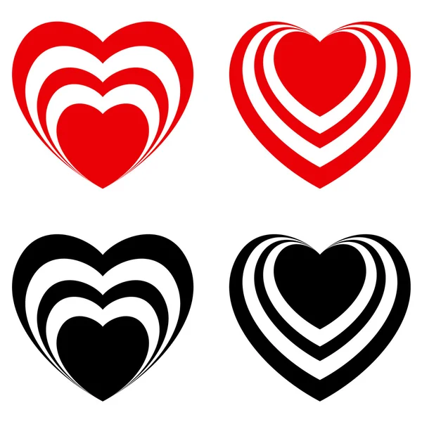 Conjunto de coração de Valentine abstrato — Vetor de Stock
