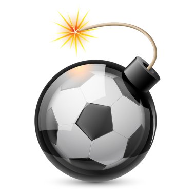 Abstract football shaped like a bomb clipart