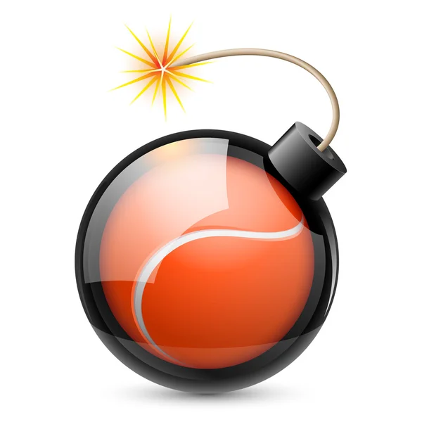 Balle de tennis abstraite en forme de bombe — Image vectorielle