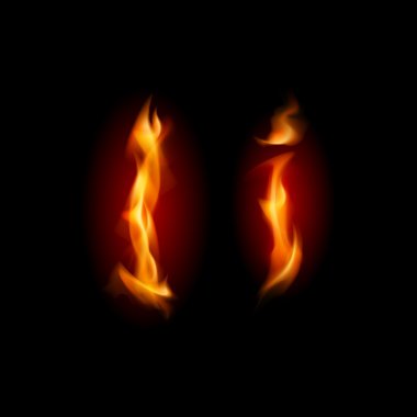 Fiery font. Letter I clipart