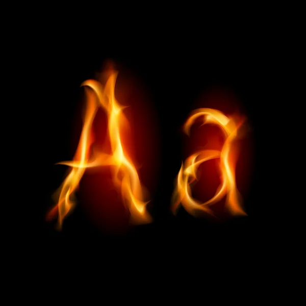 Огненный шрифт. Письмо А — стоковый вектор