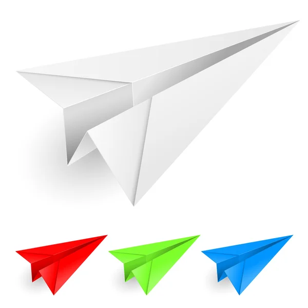 Renkli kağıt uçak — Stok Vektör