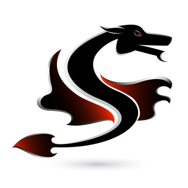 Abstract black dragon clipart