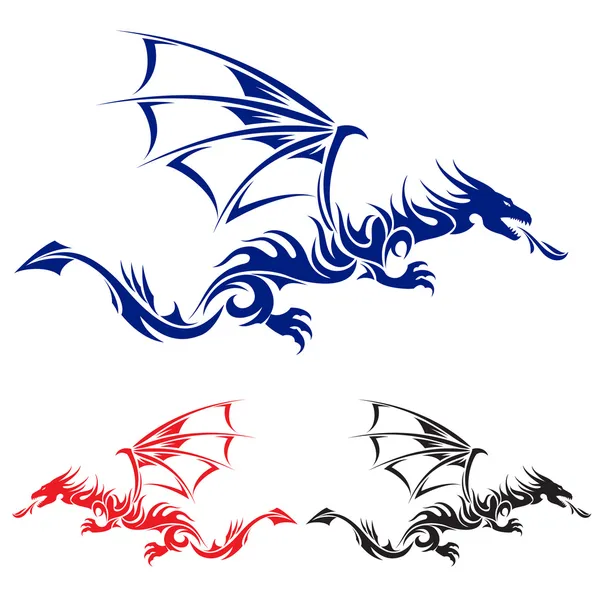 Dragon tatouage asiatique . — Image vectorielle