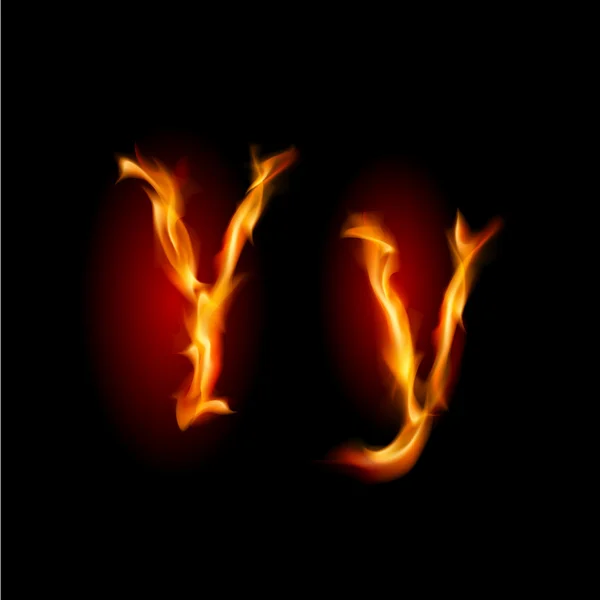 stock vector Fiery font. Letter Y