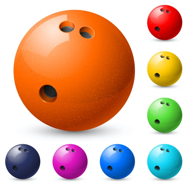 Satz Bowlingkugeln — Stockvektor