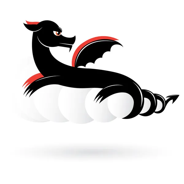 Dragon noir abstrait — Image vectorielle