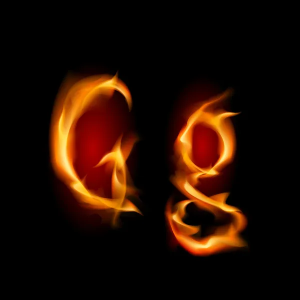 Fiery font. Letter G — Stock Vector