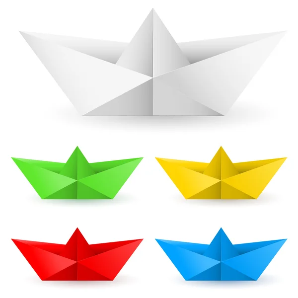 Origami barco de papel — Vector de stock