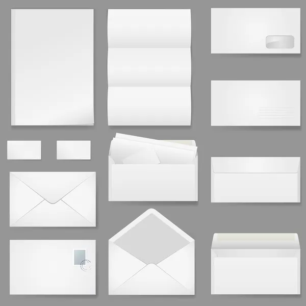 Büropapier unterschiedlicher Art — Stockvektor