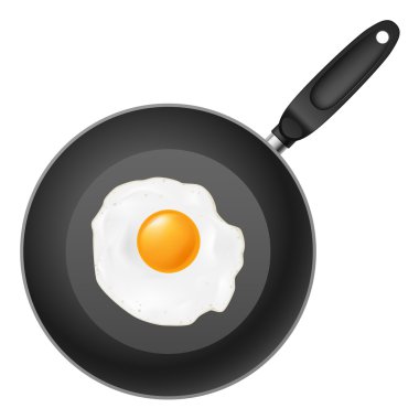 Frying pan with egg clipart