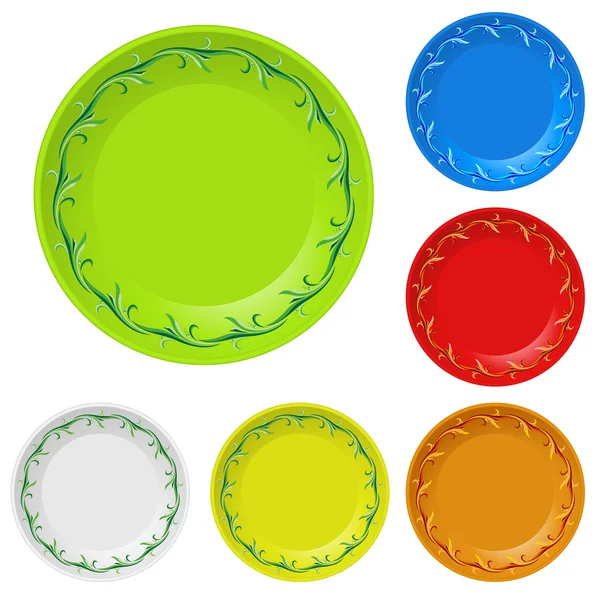 Disposable plates — Stock Vector