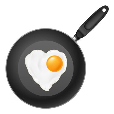 Frying pan with egg clipart