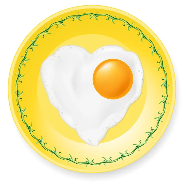 Jajko sadzone na talerzu — Wektor stockowy