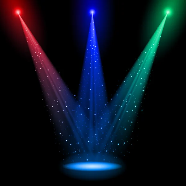 Tre koniske RGB-aksler af lys – Stock-vektor