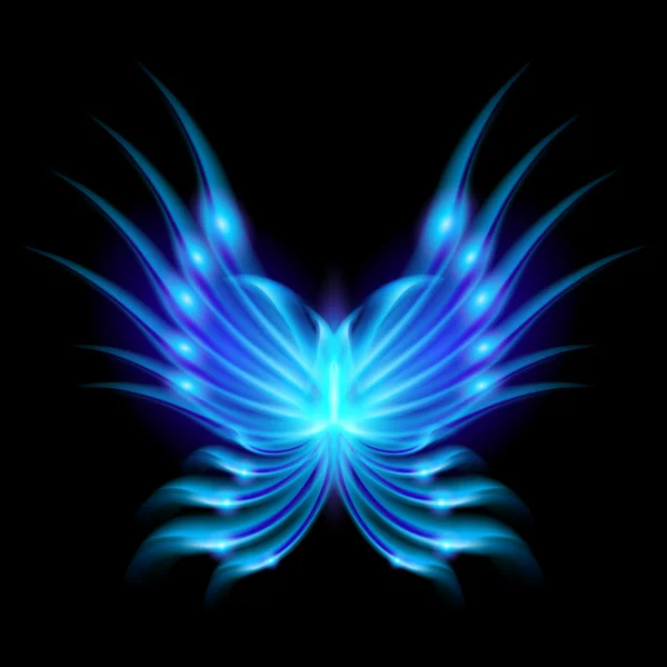 Létající motýl s ohnivým křídly — Stockový vektor