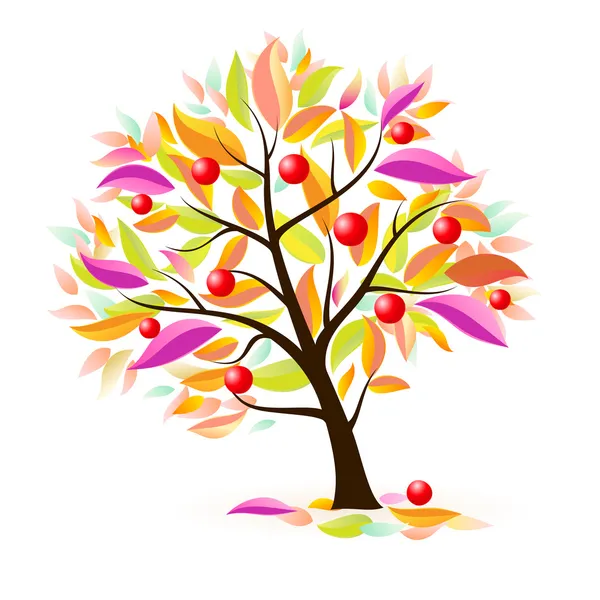 Gestileerde appelboom — Stockvector