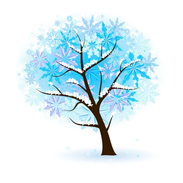 Árvore de frutas de inverno estilizada — Vetor de Stock