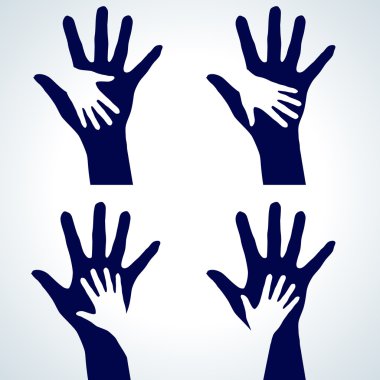 Set of Hands silhouette clipart