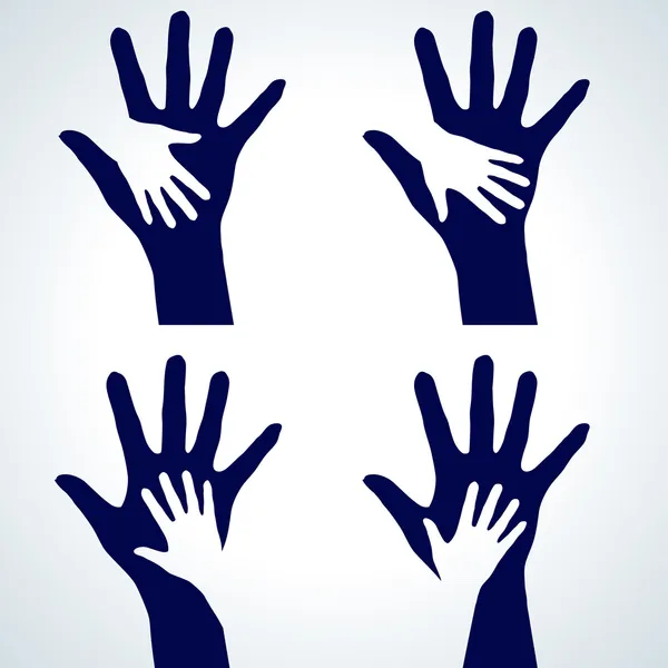 Ensemble de silhouette des mains — Image vectorielle