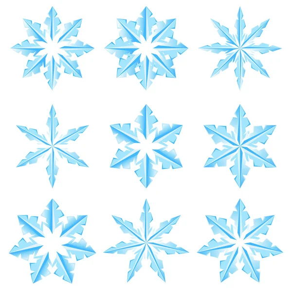 Uppsättning av snöflingor — Stock vektor