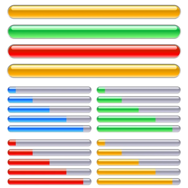 Indikator des Fortschritts in verschiedenen Farben — Stockvektor