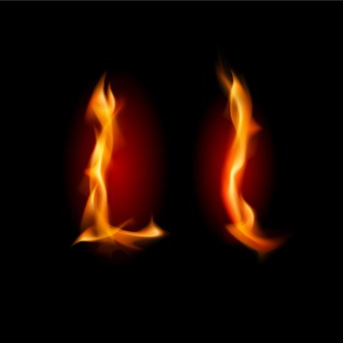 Fiery font. Letter L clipart