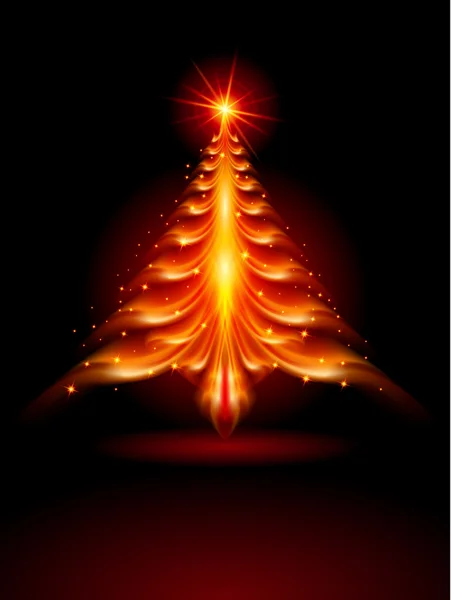 Fuego árbol de Navidad — Vector de stock