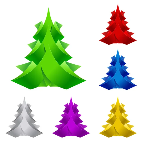Árbol de Navidad de papel abstracto . — Vector de stock