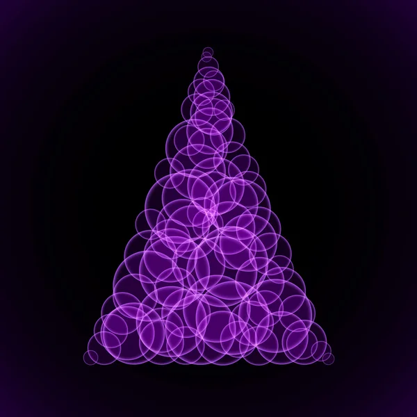 紫の抽象化のクリスマス ツリー — ストック写真