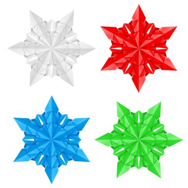 dört renkli kağıt kar taneleri