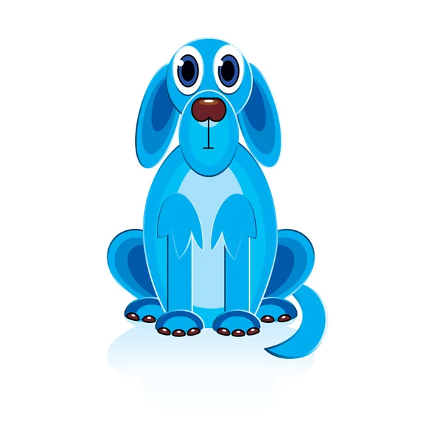 Kreslený modrý pes — Stockový vektor