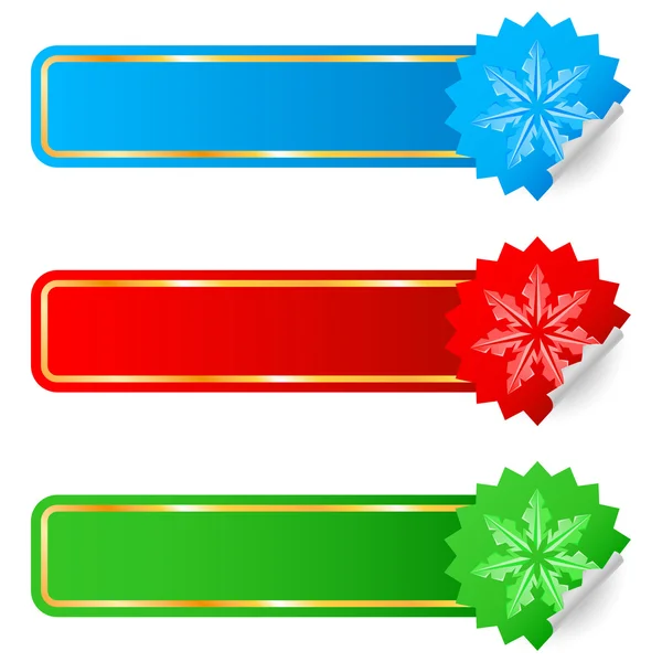 Gekleurde labels verkoop van het nieuwe jaar — Stockvector