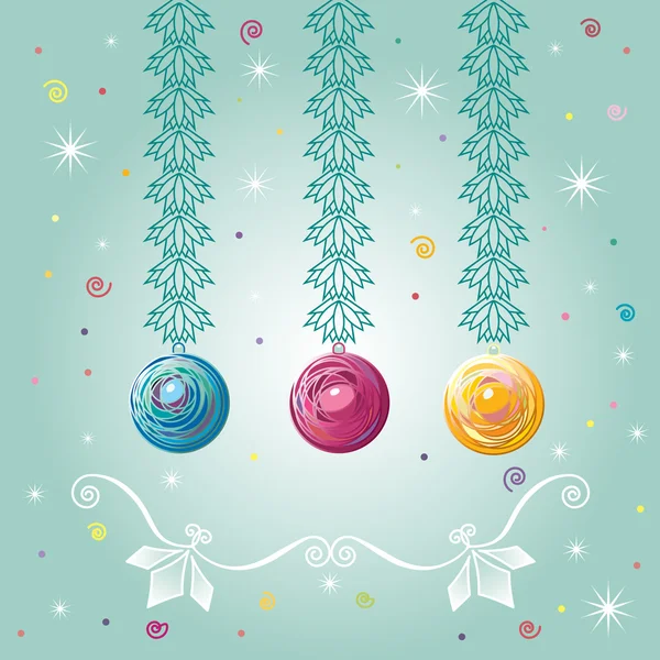 Three Christmas-tree balls — Stock Vector