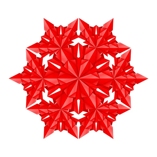 Rött papper snöflinga — Stock vektor