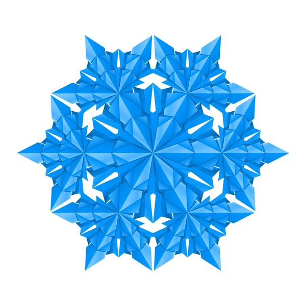 Fiocco di neve di carta blu — Vettoriale Stock