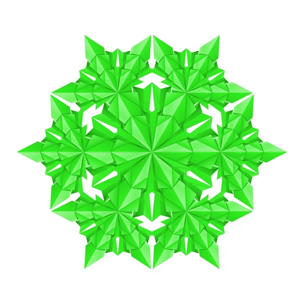 Grüne Papierschneeflocke — Stockvektor