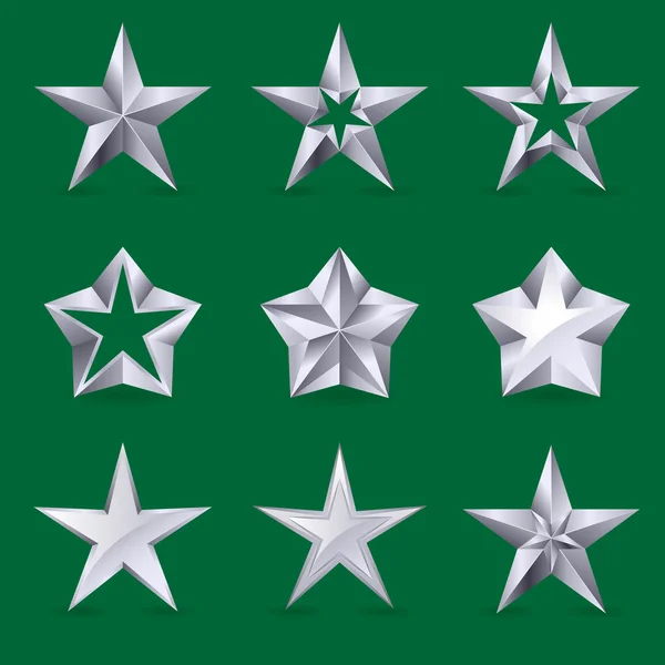 Набор икон разных звёзд — стоковый вектор