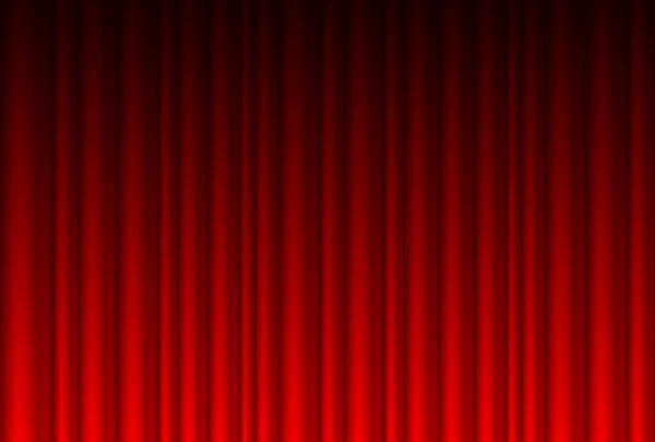 現実的な赤いカーテン — ストックベクタ