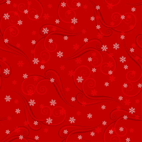 Νιφάδες χιονιού σε κόκκινο φόντο — Διανυσματικό Αρχείο