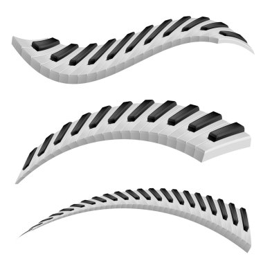 Illustration of wavy piano keys clipart