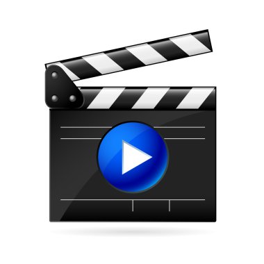 Open movie clapboard on white background clipart