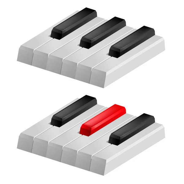 Schwarze und weiße Klaviertasten — Stockvektor