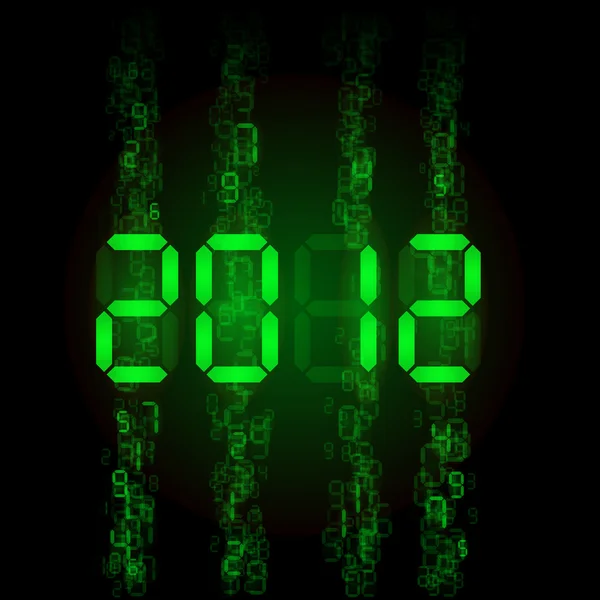 Sada digitálních čísel - dvacet dvanáct — Stockový vektor