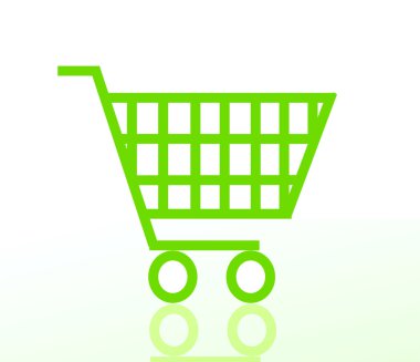 green shopping cart clipart