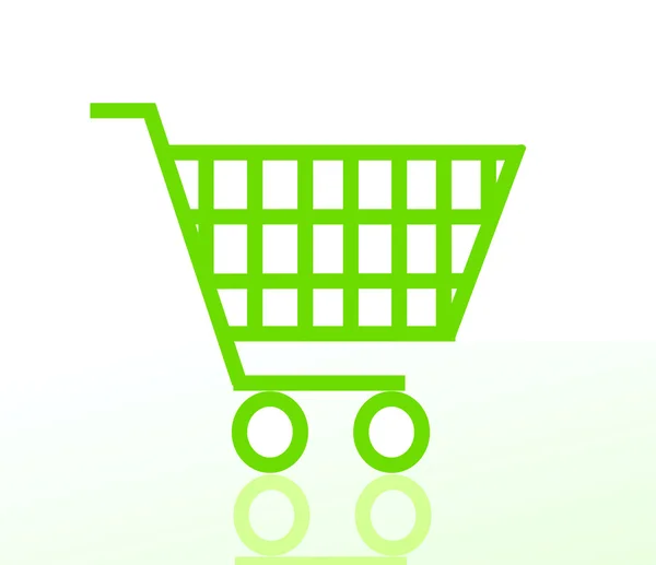 Yeşil alışveriş sepeti — Stok Vektör