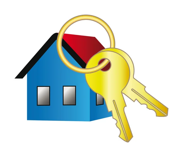 Vektorové ikony domů s klíčem — Stockový vektor